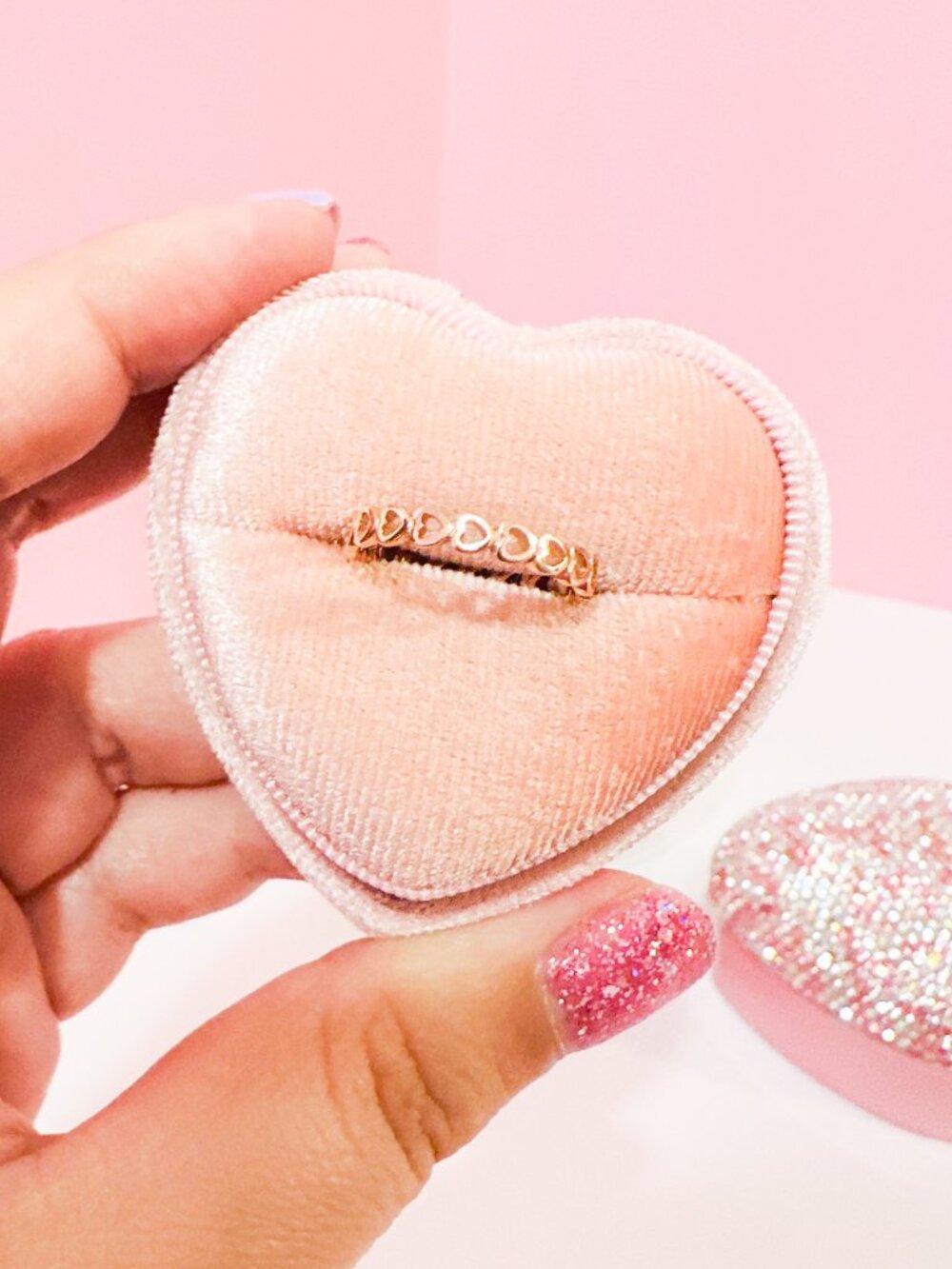 Rose Gold Plated 925 Sterling Silver Heart Ring Size 5 Dainty Stacking Ring